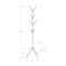 Monarch Specialties Coat Rack, Hall Tree, Free Standing, 8 Hooks, Entryway, 70"H, Bedroom, Metal, Black, Contemporary I 2057 - alternate 4